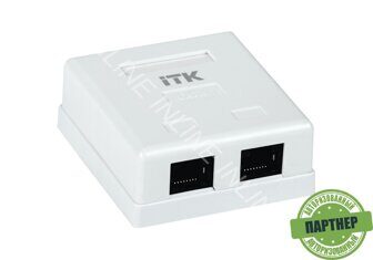 Настенная розетка RJ45, кат.5Е UTP, 2-порта